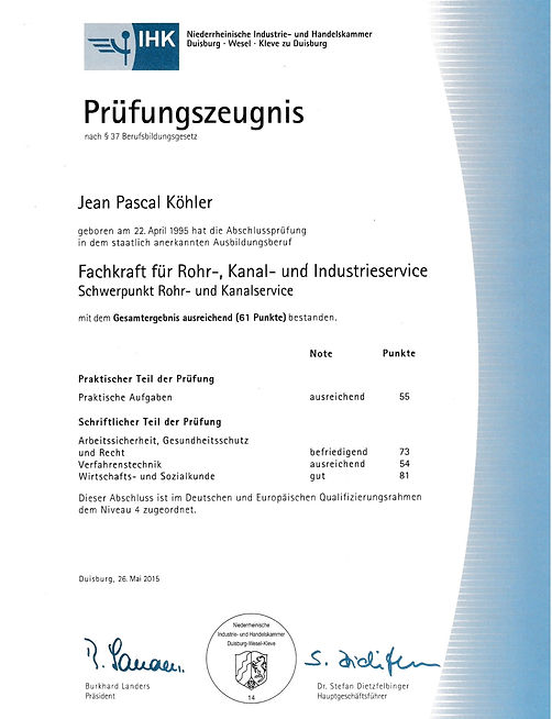 Fachkraft Rohr-, Kanal- und Industrieservice