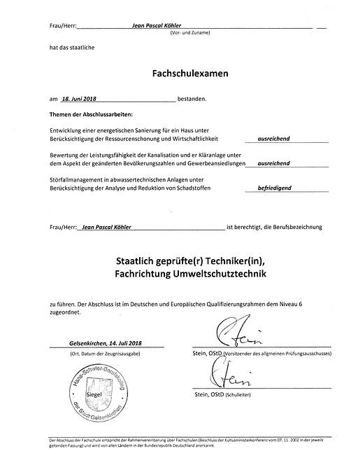 Staatlich geprüfter Techniker